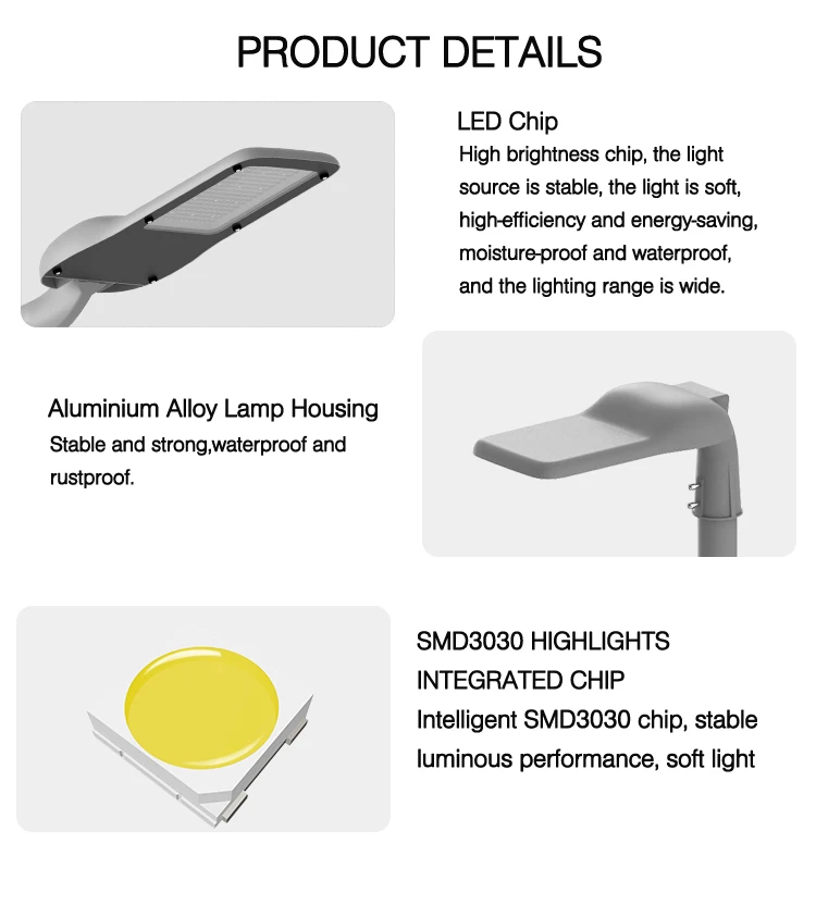 Waterproof Road Lamp Aluminum Outdoor Lighting Led Price List Smart Pole 200w 240w Energy Saving 100w Led Garden Street Lights