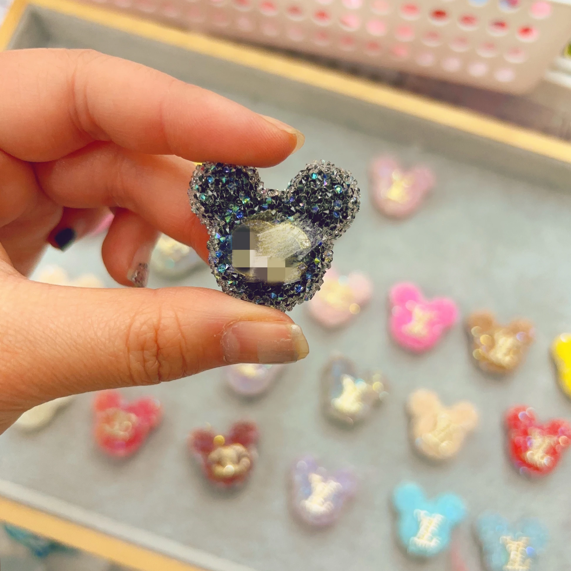 New Arrival CC Mickey Acrylic Sugar Designer Beads Round Acrylic Chunky Beads For Beaded Pen Making