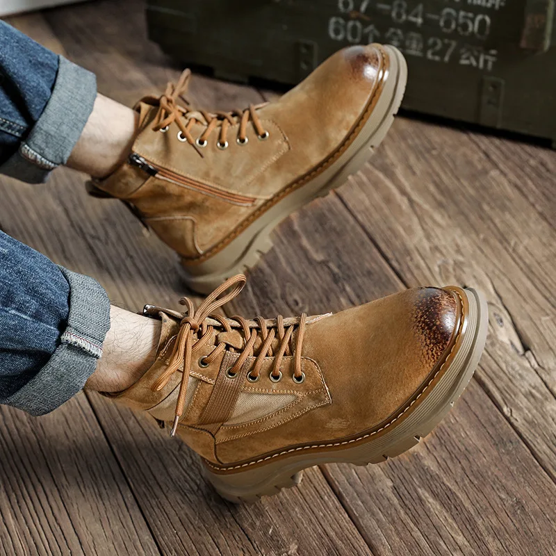 Dropshipping Custom Logo Winter Outdoor Hiking Boots Rubber Sole Durable Waterproof Martin Boots