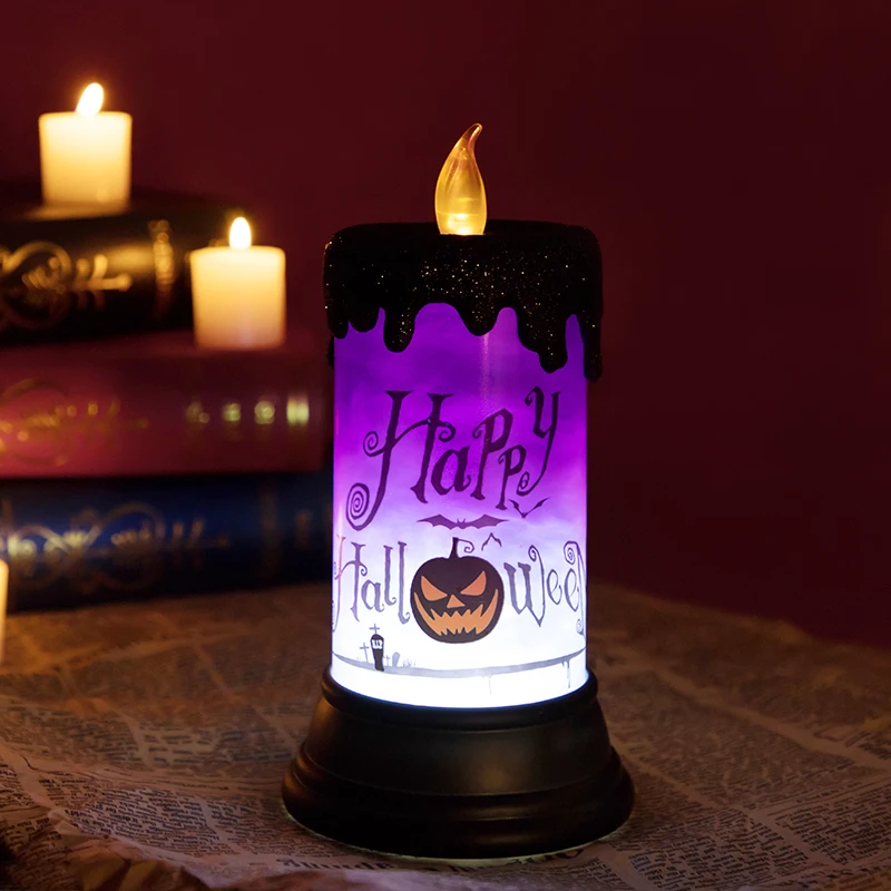 Swirling Glitter Halloween Scary Special Liquid Decoration 2020 New Product Home Led Water Lantern Candle