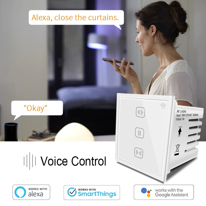 Electric smart switch control panel 220V smart home automation remote control for roller blind curtain