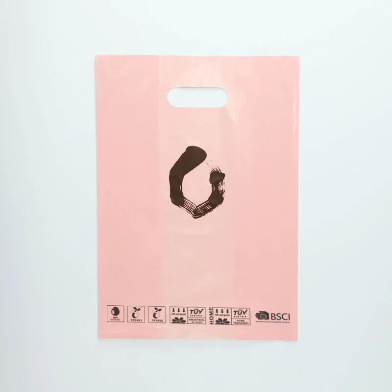 Wholesale Custom Printed Customized LDPE/HDPE /PLA Eco Friendly handle plastic die cut shopping bag
