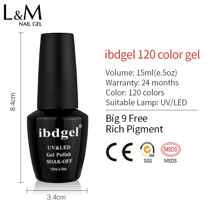 ibdgel nail art nail gel polish Guangzhou Factory wholesales Soak Off UV LED