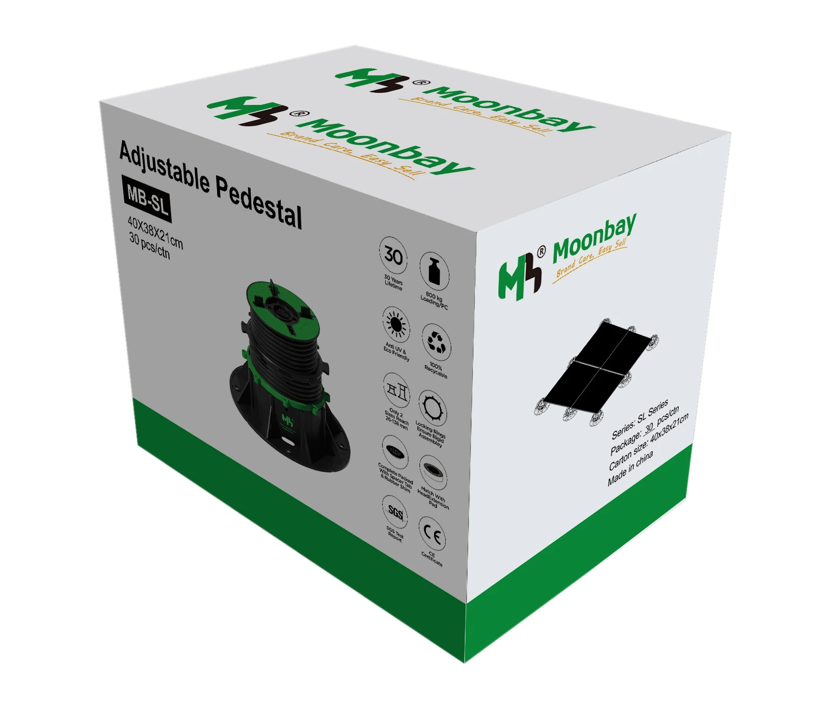 Self leveling adjustable floor tile pedestal plastic flooring paver support system plot pad