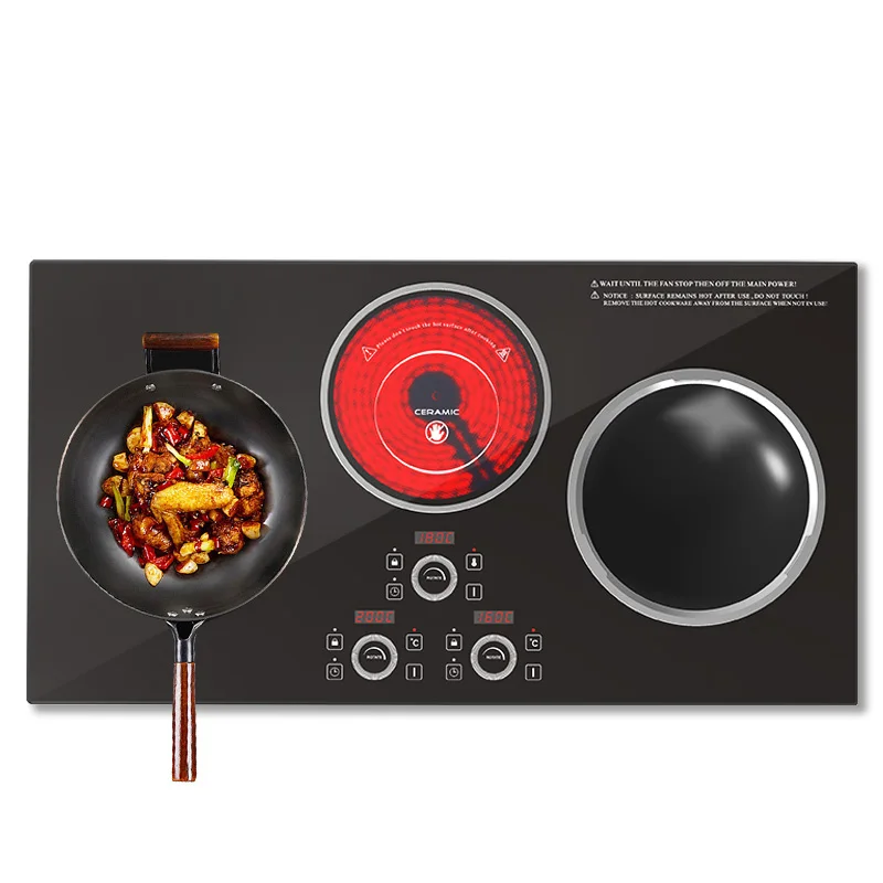 Commercial stove wok electric infrared 3500w 3 burner induction hob built-in Induction cooker