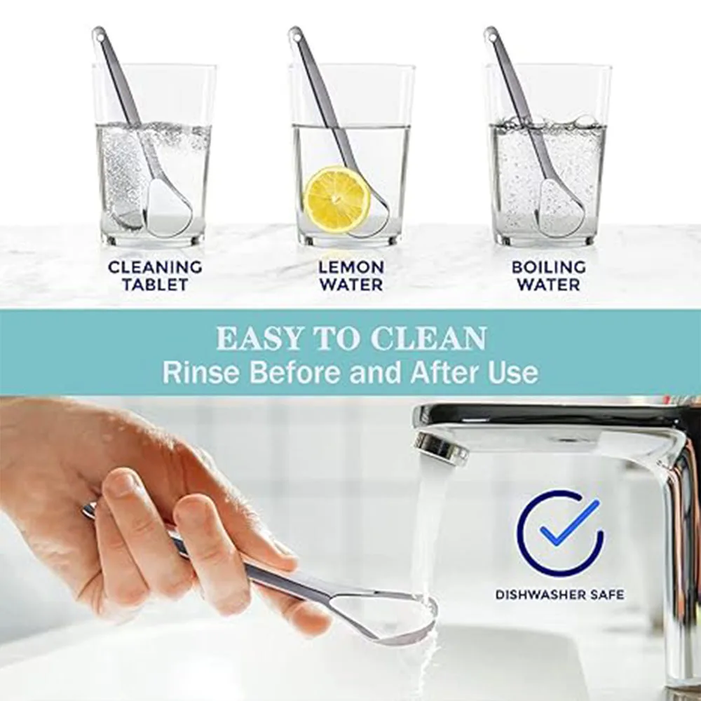 Stainless Steel Tongue Scraper with Case Mouth Cleaner to Remove Bad Breath Conveniently Packaged in Box