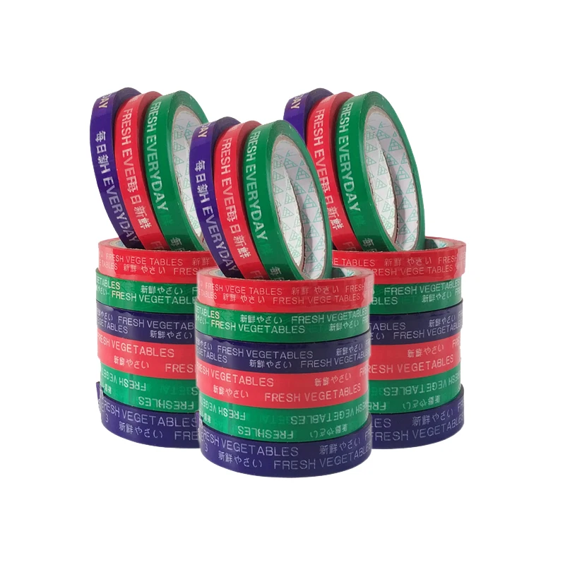 Waterproof 10mm*20m BOPP Banding Packing Tape Supermarket Food Vegetables/Bananas Single Sided Acrylic Adhesive Carton Sealing