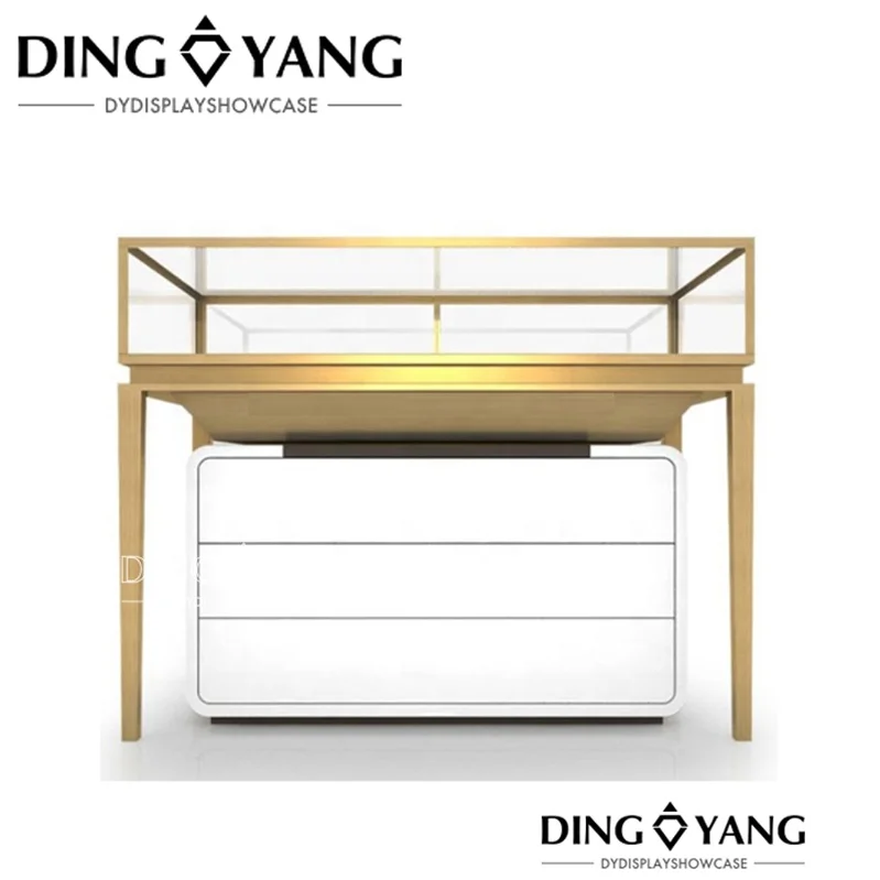 Jewelry Showcase Manufacturer  OEM Gold Jewelry Showcases With Lockable Storage , No Installation And Can Be Used Directly