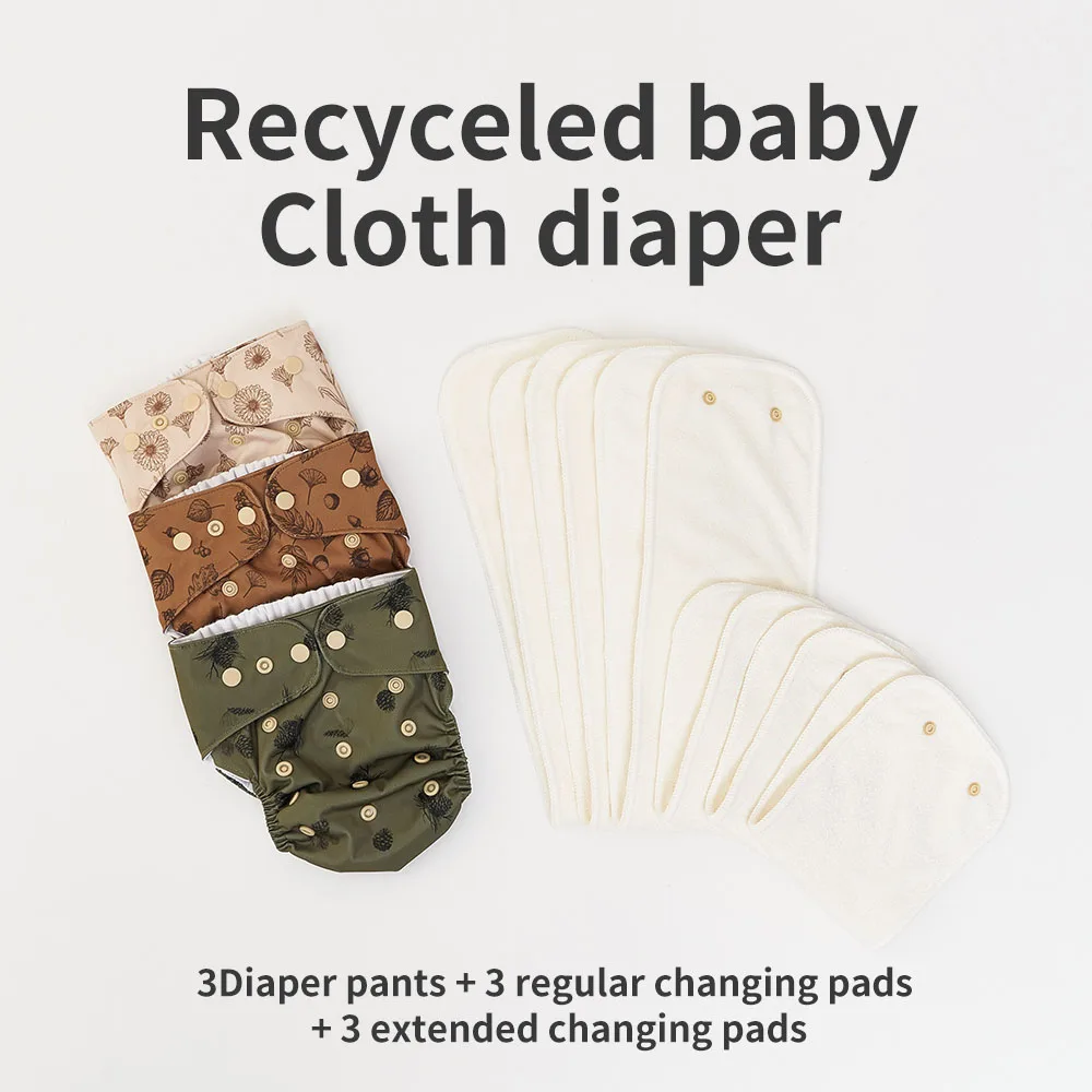 Elinfant waterproof baby cloth nappies recycled washable pocket baby diapers reusable cloth diaper 3 pcs set