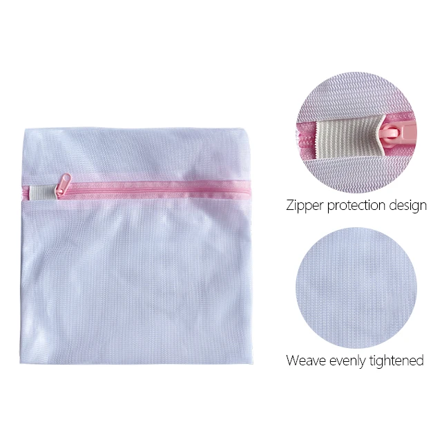 Reusable Mesh Pouch Washing Machine Laundry Mesh Bag Wash Bag pink Laundry Bag