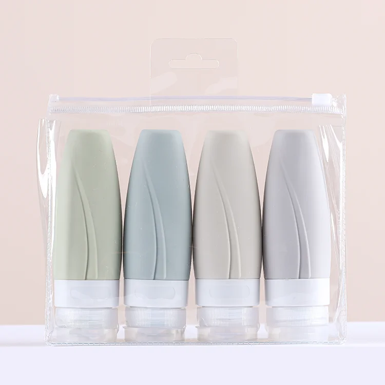 ZhongDing Pvc 60ml 90ml Silicone Lotion Shampoo And Conditioner Empty Bottle Travel Bottle Set Travel Kit Bottles