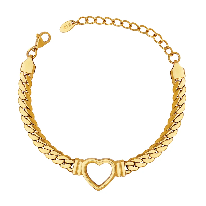 High quality heart woven chain bracelet stainless steel friendship bracelet jewelry