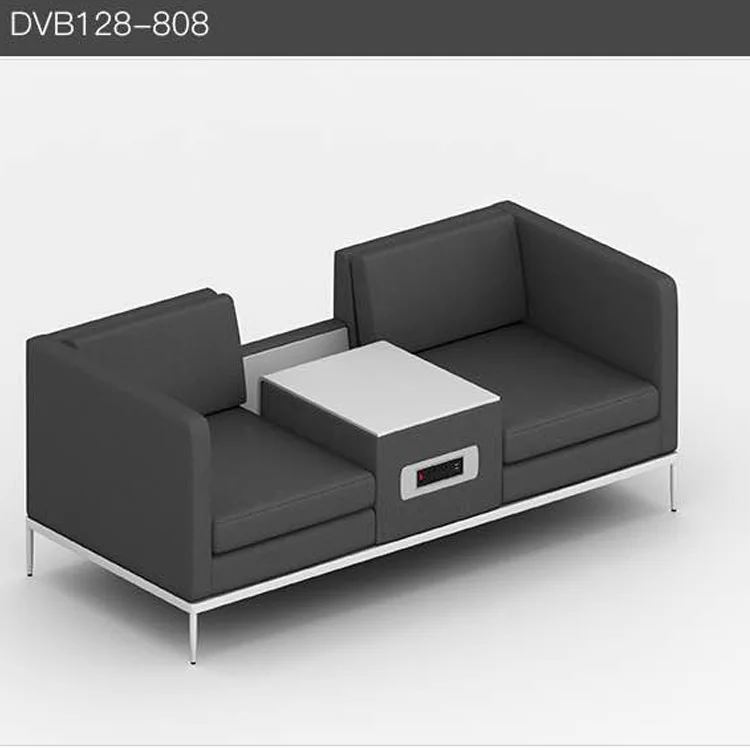 Modern Sectional Office Lounge Sofa Set Modular Solid Surface Leather Sofa with Wooden Frame for Living Room or Hotel