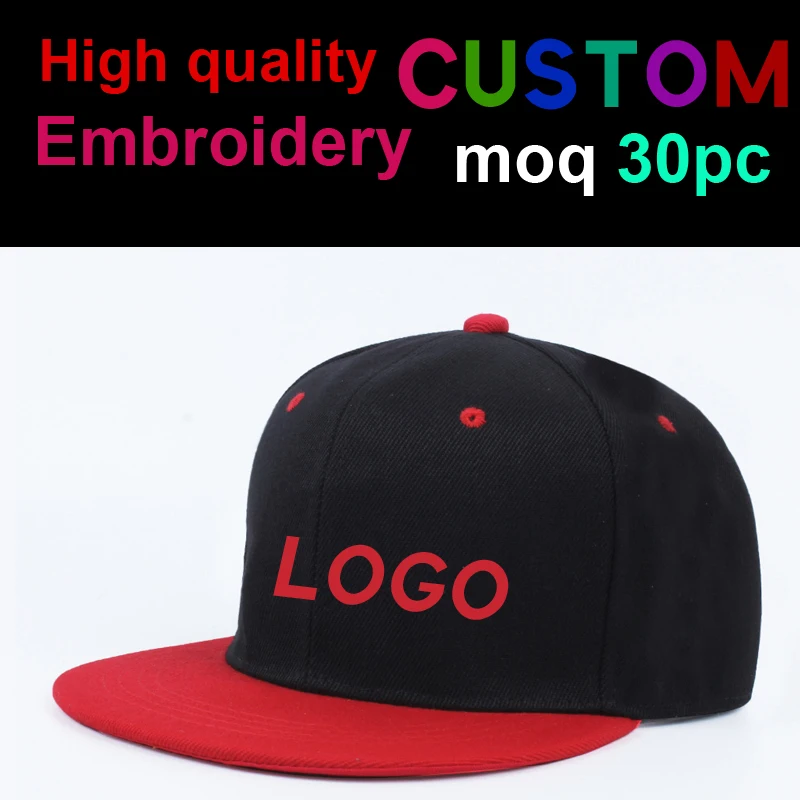 Customized LOGO Classic Hip Hop Embroidery Sports Snapback Cap For Men