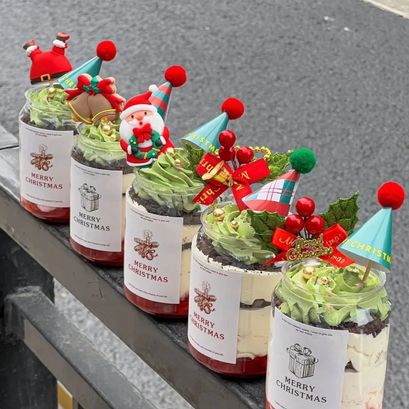 CUSTOM Christmas Cake Decoration Christmas Cupcake Decoration Merry Christmas Hat Cake Topper