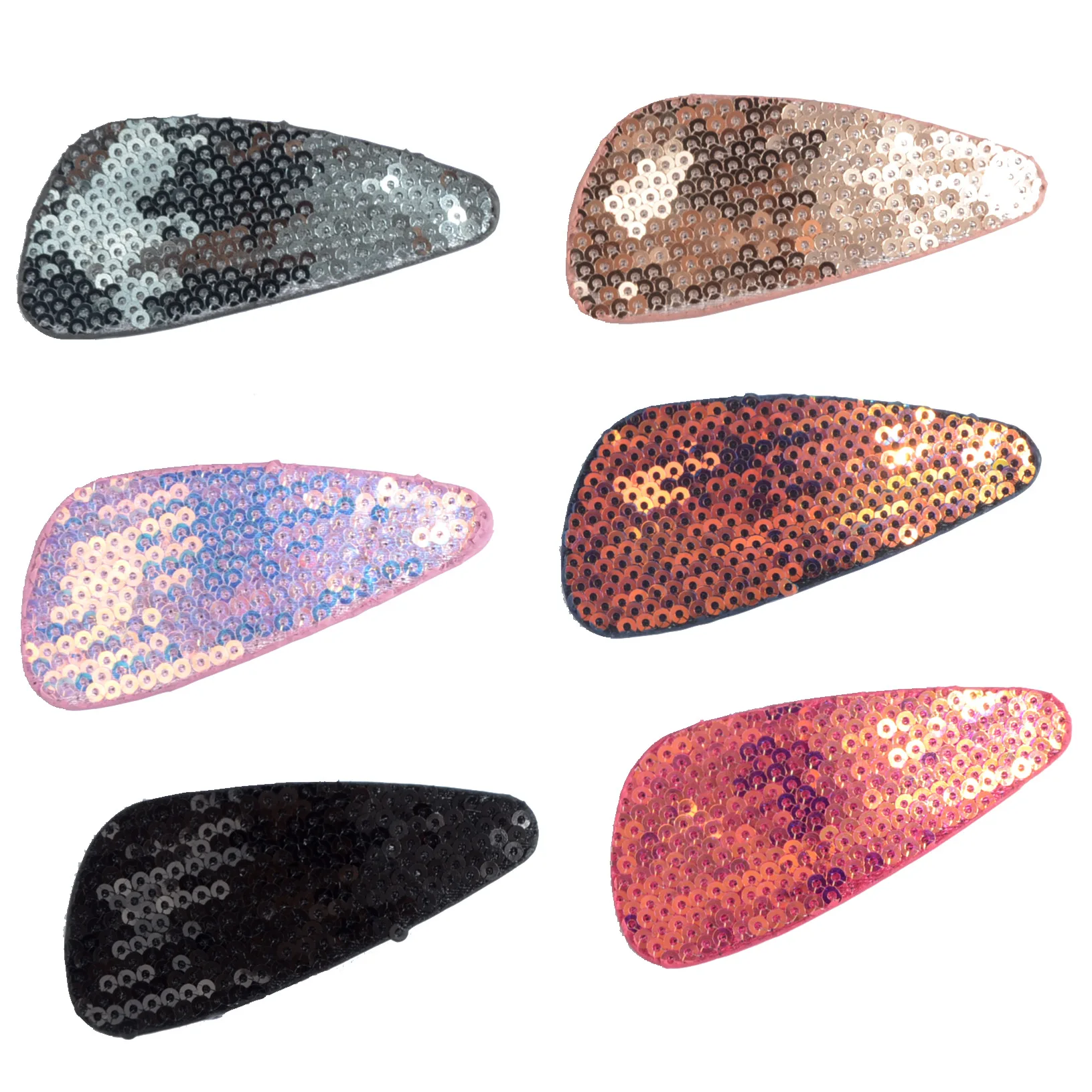 Europe America Sweet Style Diagonal Triangle Sequin Hair Clip Laser Shining BB Hairclip for Girls