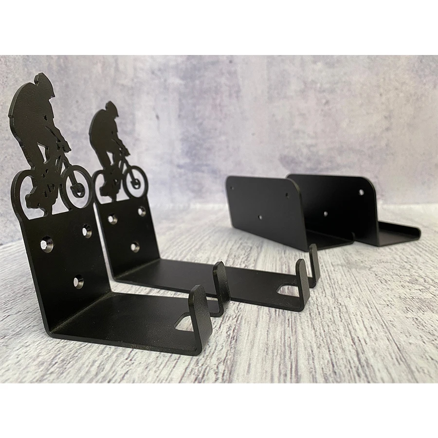 Home Indoor Display Horizontal Hook Holder Steel Sheet Metal Hitch Bike Rack Wall