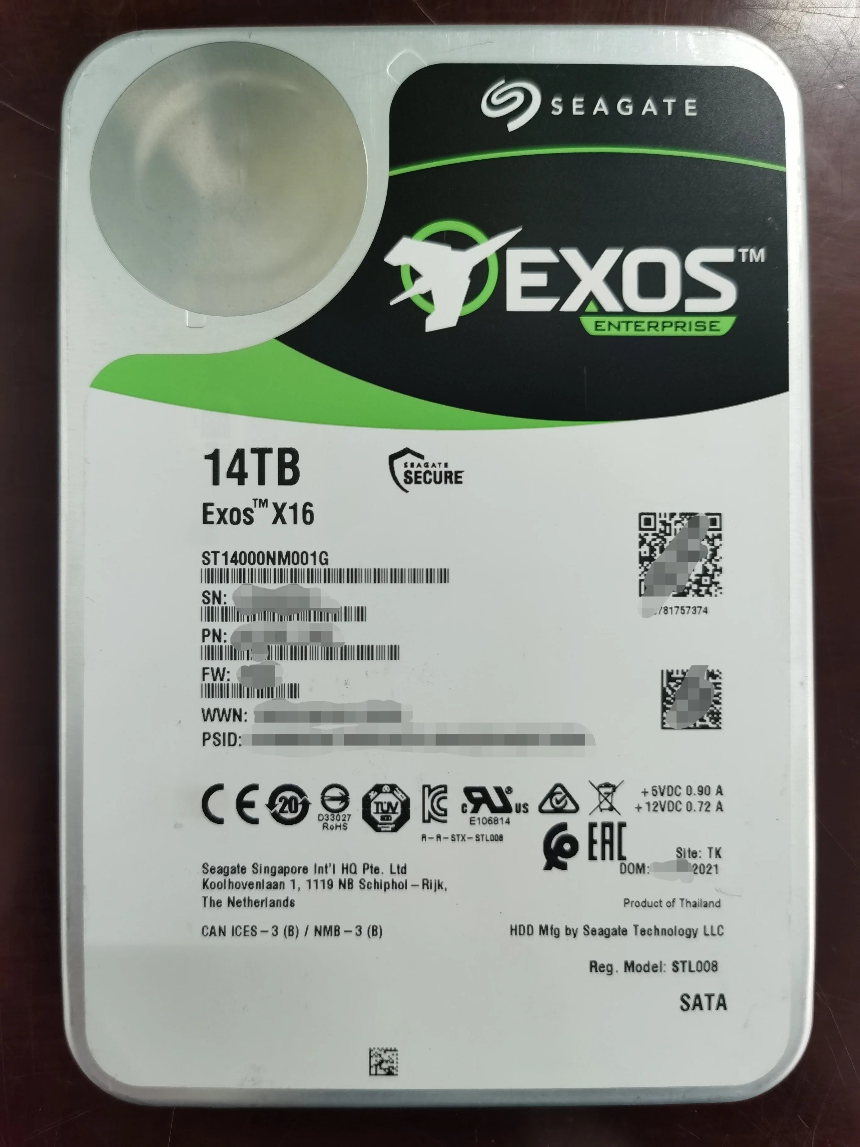 Новый жесткий диск Seagate 14 ТБ HDD Exos X16 ST14000NM001G 14T SATA 6 Гб/с 7200 об/мин 256 Мб кэш 3 5 дюйма для ПК с