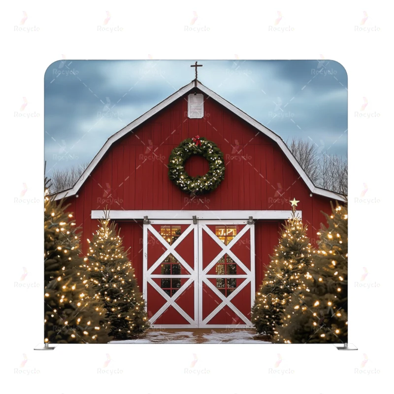10ft 8Ft Event Stand Aluminum Backdrop Display  Tension Fabric Display portable Christmas  photo booth backdrop pillow case