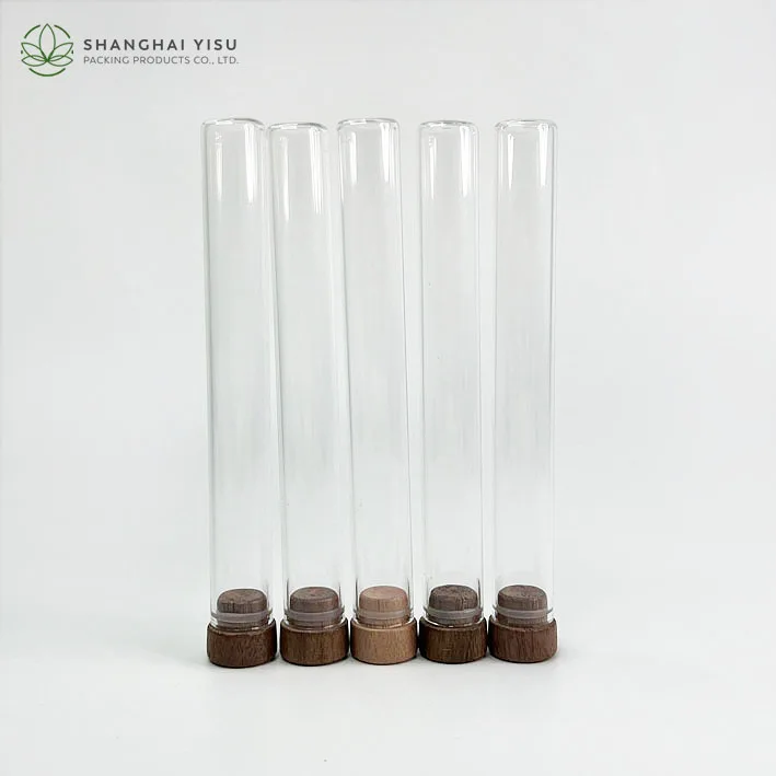 Flat Bottom Glass Test Tube with cork lid