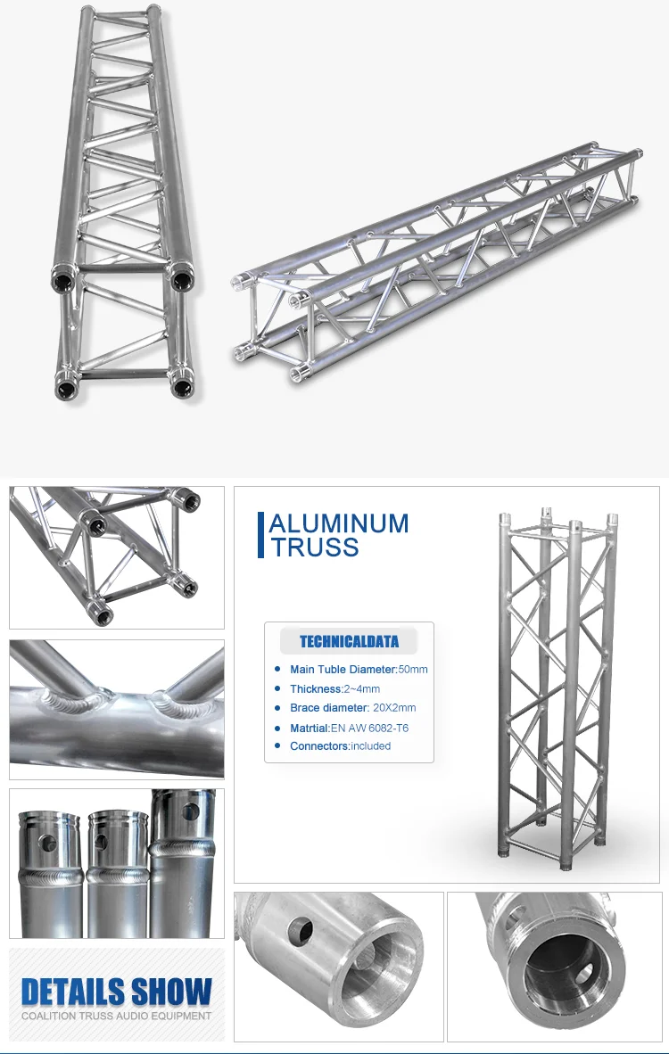 
Truss lift aluminum Square bolt Truss mobile stage frame for church equipment,dj stand,stage podium 