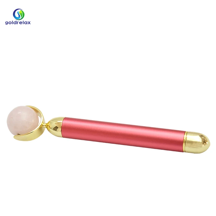 Own factory supply vibrative jade facial massage roller