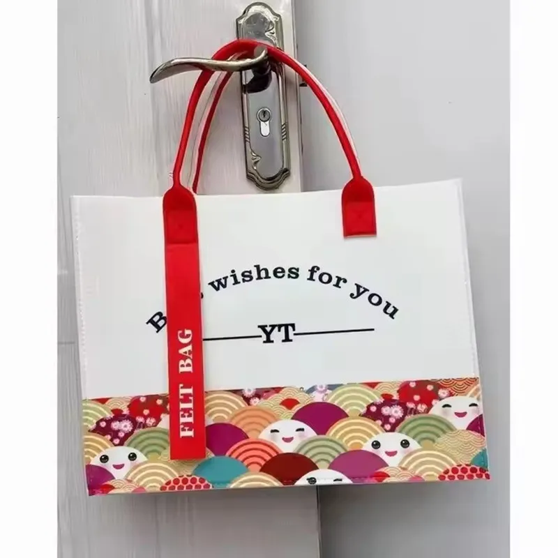 Felt Women Bag Storage Bags Customized Felt Shopping Tote Bag