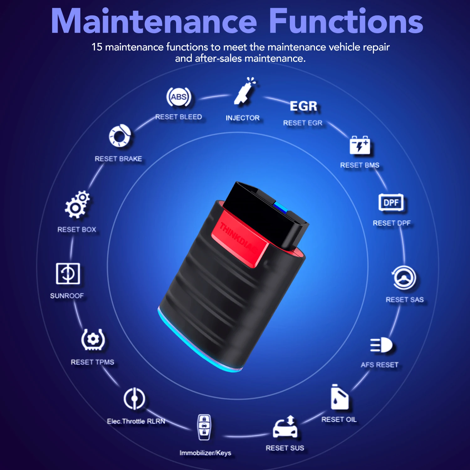 Thinkdiag 2 years free all manufacturer software and all reset services for Android /IOS obd2 diagnostic tool