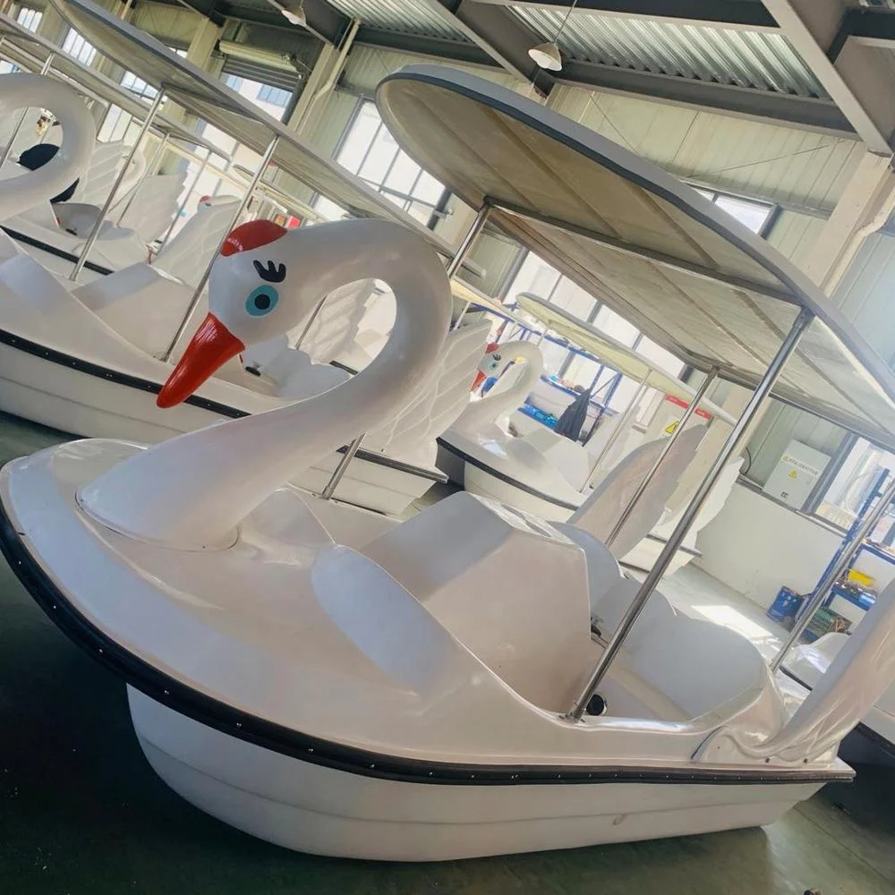 Hot sale and popular water play equipment water park 4 seats fiberglass leisure pedal boat for sale