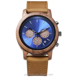 Unique Brand Watches Men Wrist Sports Chronograph Design Japanese Movement Orologio Uomo Odm Wood Watches