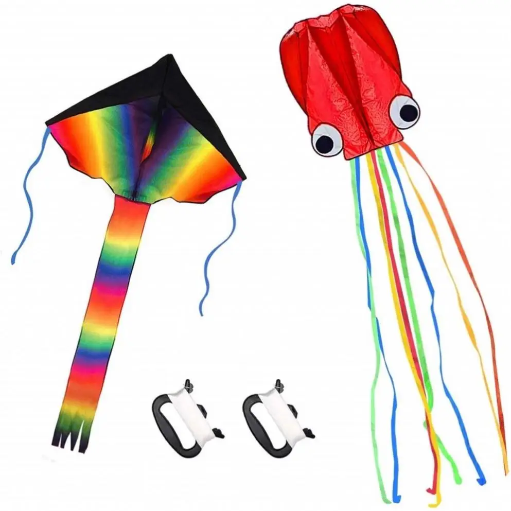 wholesale China outdoor Huge Rainbow octopus 3d flying kites for kids