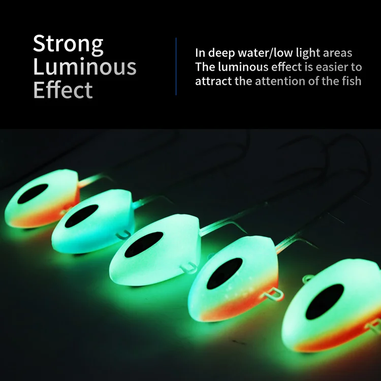 100G 120G 150G 200G 250G 300G 350G Jig Head Luminous Knife Fishing Double hook with fish hook and backstab fishing gear