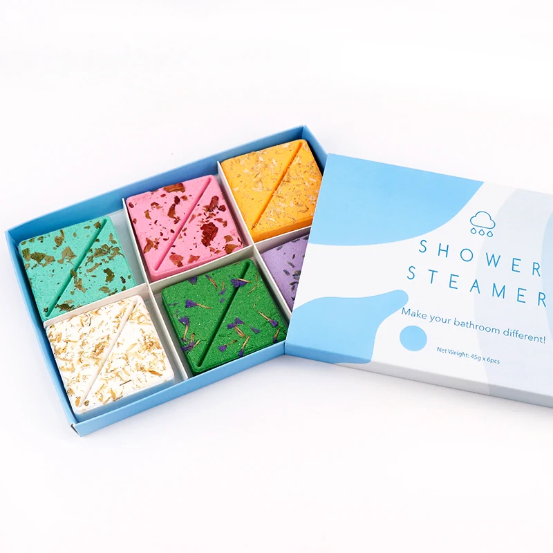 Organic Lavender Eucalyptus Shower Tablets Vegan Shower Steamer for Private Label Square Shape