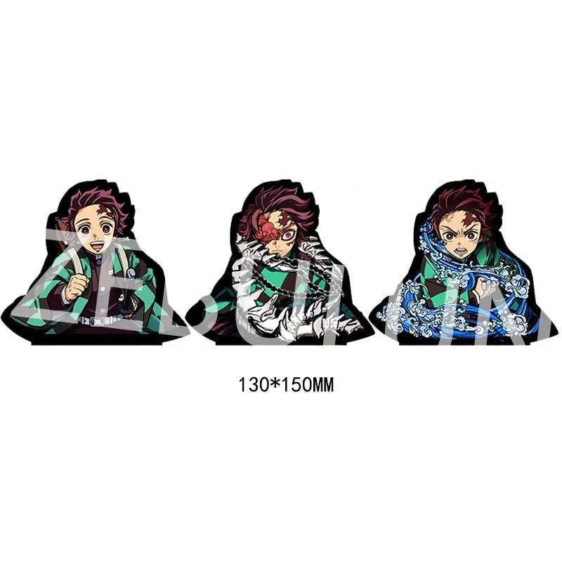 1000 дизайн, водонепроницаемые Сменные сальто с изображением демона, Мультяшные наклейки, наклейка с движением, линзовидная 3D Аниме наклейка для автомобиля