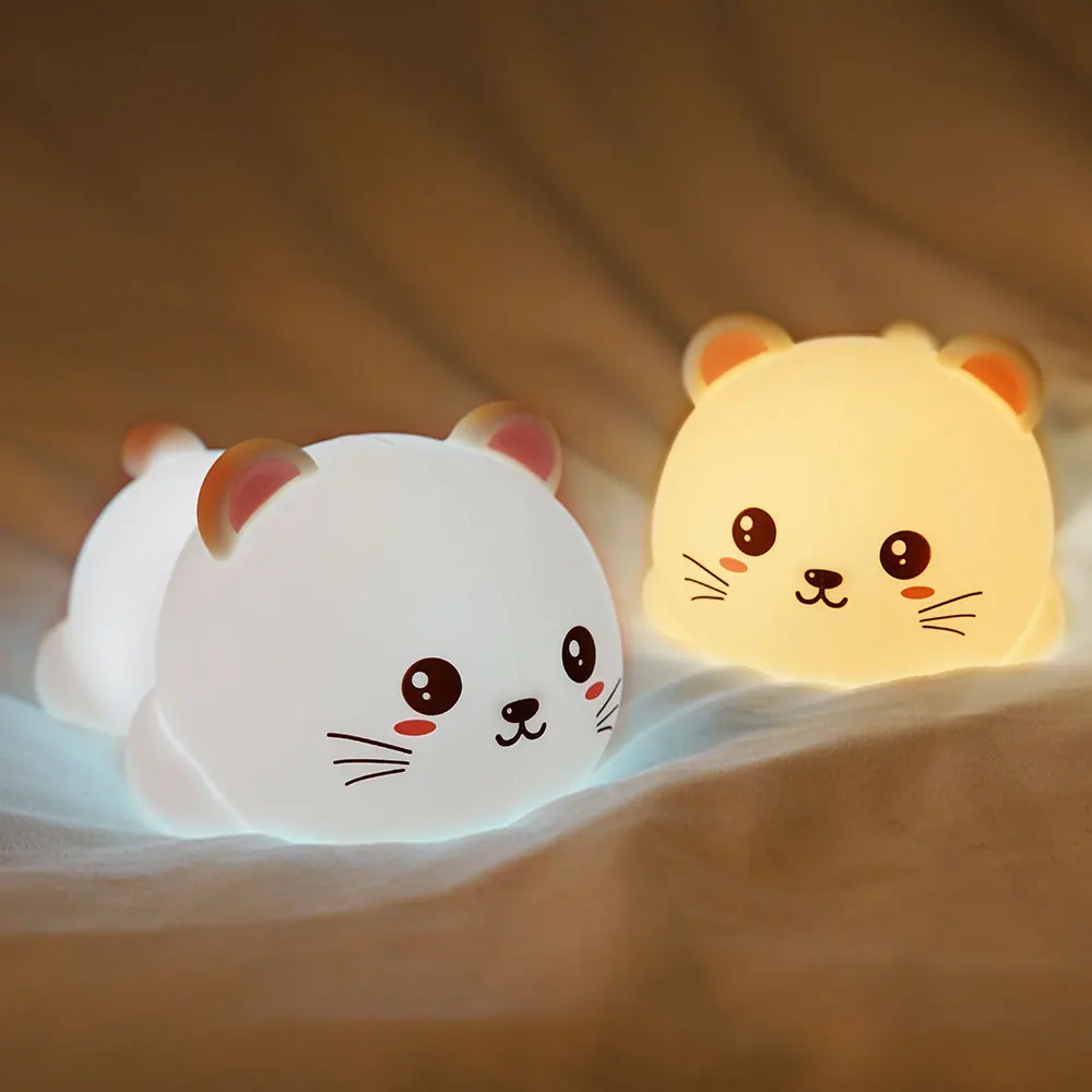 Кошачий силиконовый Ночной свет креативный подарок USB настольные ночные лампы статуя безопасный