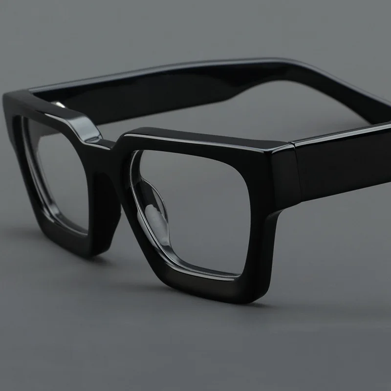 Customized Logo Fashion Optical Glasses Frame Men Wholesale Handmade Eyewear Retro High Quality Acetate Eyeglass Frame