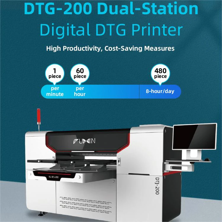 Multi Color Double Station 9 Colors DTG Printer Fully Automatic Intelligent Cleaning Printhead for T-shirt Printing Machine