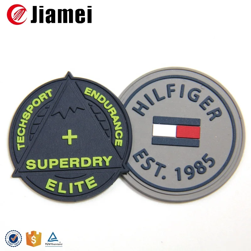 3d Logo Raised Famous Clothing Brand Clear Pvc Patch Garment Labels Pvc Rubber or Silicone Main Labels Customized Size Embossed