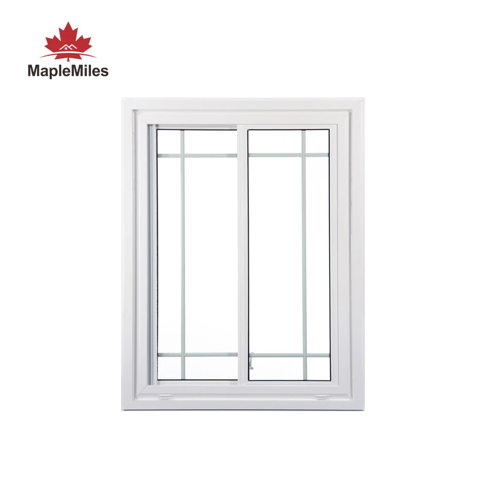 Maplemiles 500*300 мм простой дизайн двойной звукоизоляционный глазурованный белый ПВХ раздвижное окно для спальни