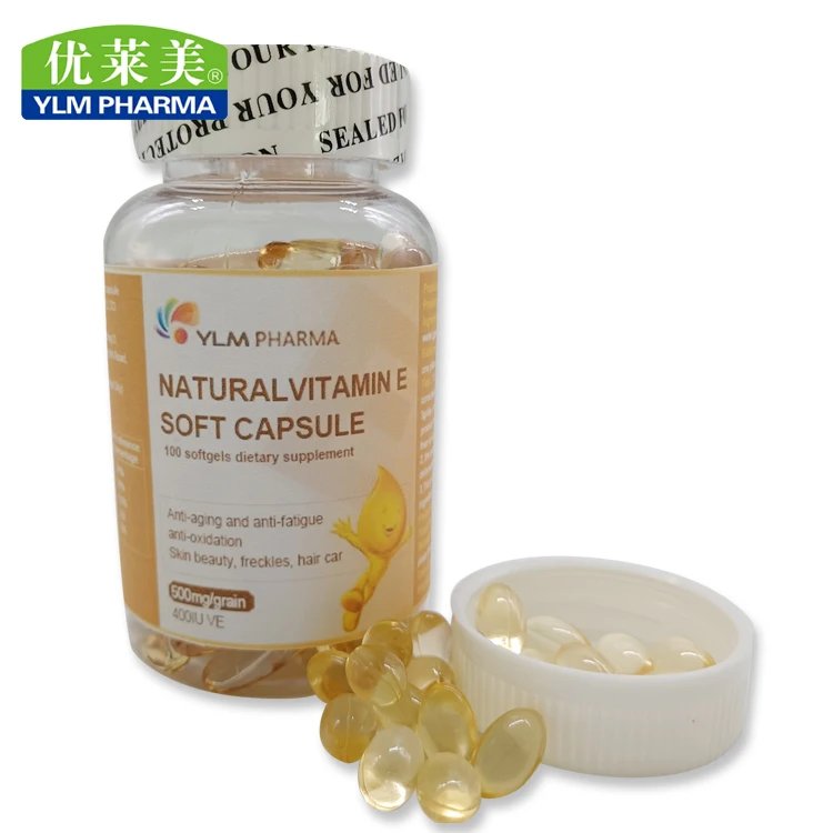 Vitamin e softgel 400IU regulate blood lipids private label 100 capsules in bottles create your own brand