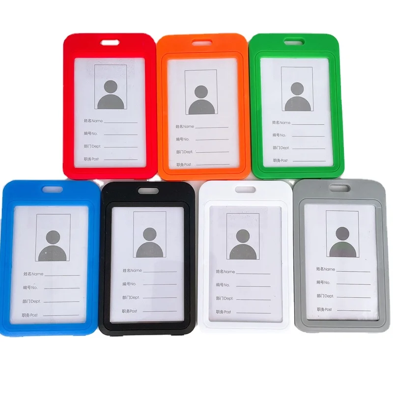 Plastic vertical name card ID card holder