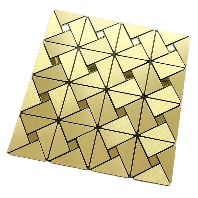 3d  Aluminum metal mosaic wall sticker wall stickers 30*30cm 3d home decoration self adhesive wall panel