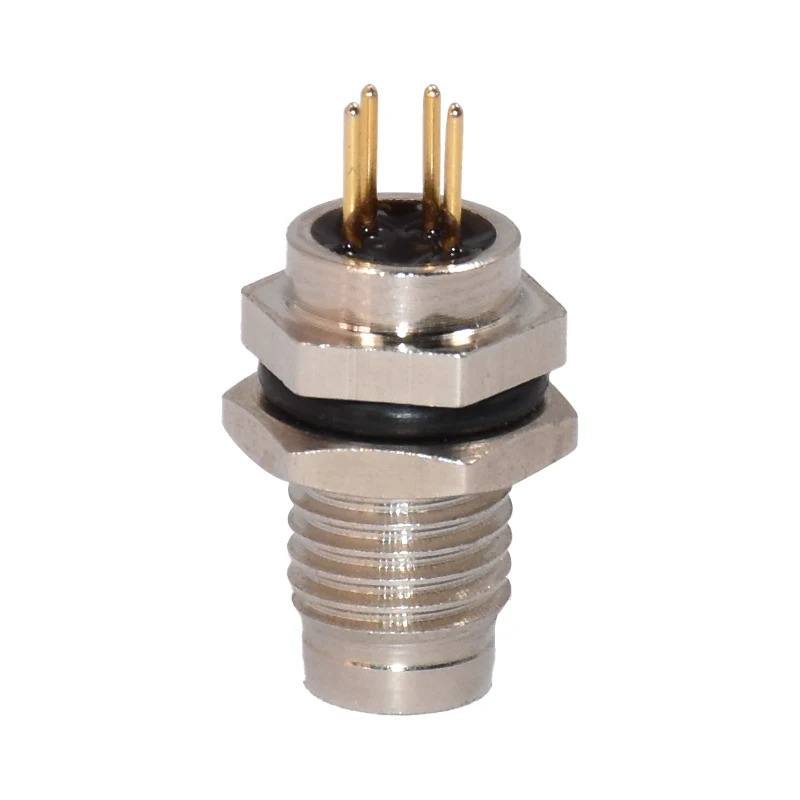  M8 3pin male PCB waterproof panel mount