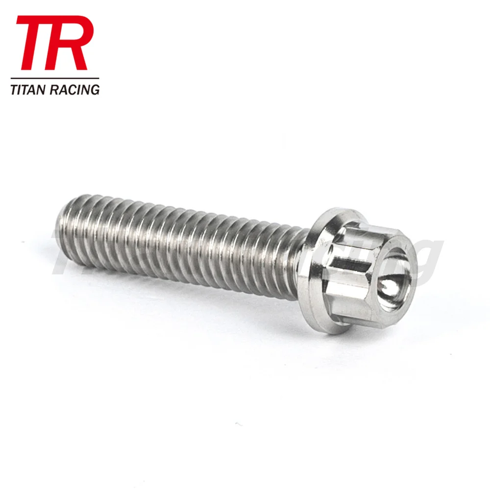 12 point flange head M7*25 titanium wheel hub bolt