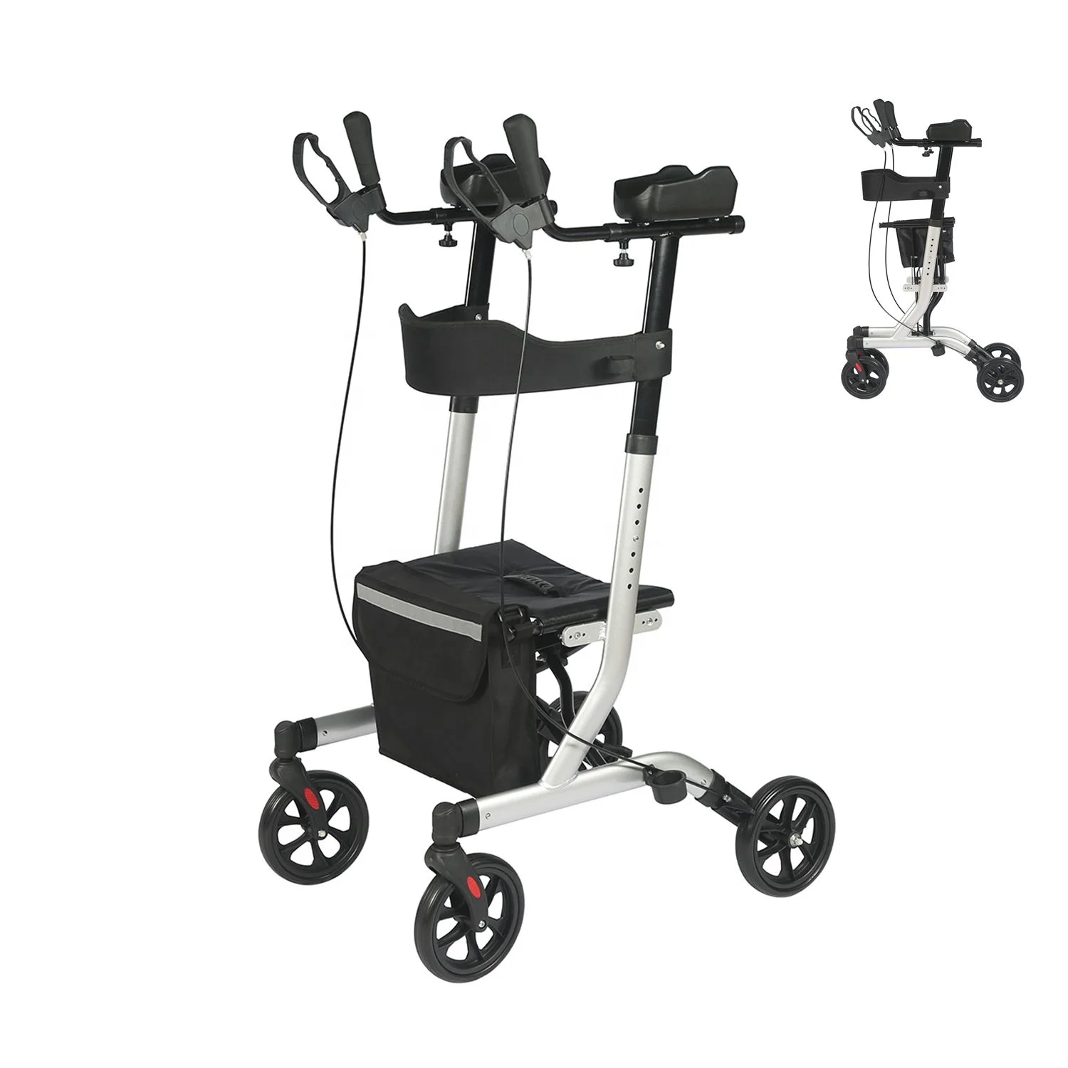 Popular Upright Rollator Lightweight Stand up Walker with Forearm Support TRA02C