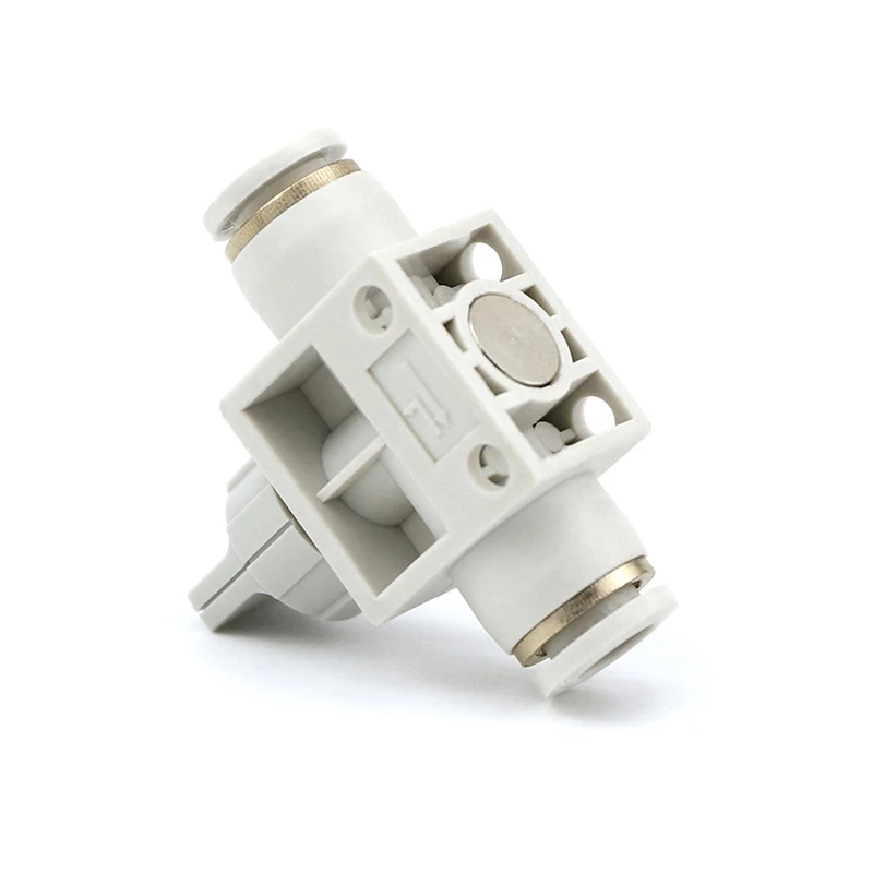 HVFF Plastic Push Quick Air Hose Connector Switch Valve Tube Pipe One Touch Pneumatic Fitting