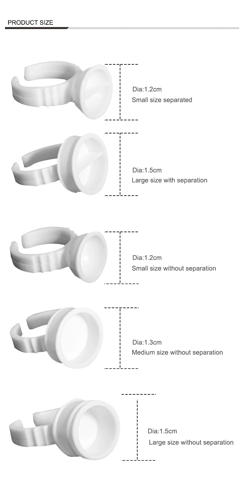 100Pcs Disposable Microblading White Ring Tattoo Ink Cup Tattoo Pigment Holder Plastic Pigment Ring Cup