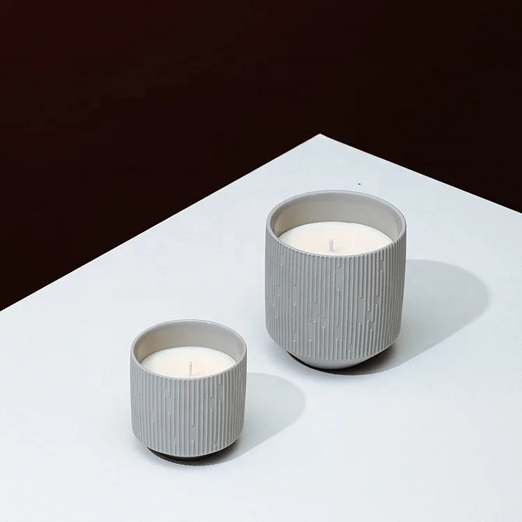 Factory Hot Sale Candle Container Wholesale Matte Ceramic Candle Vessels for Christmas Gift