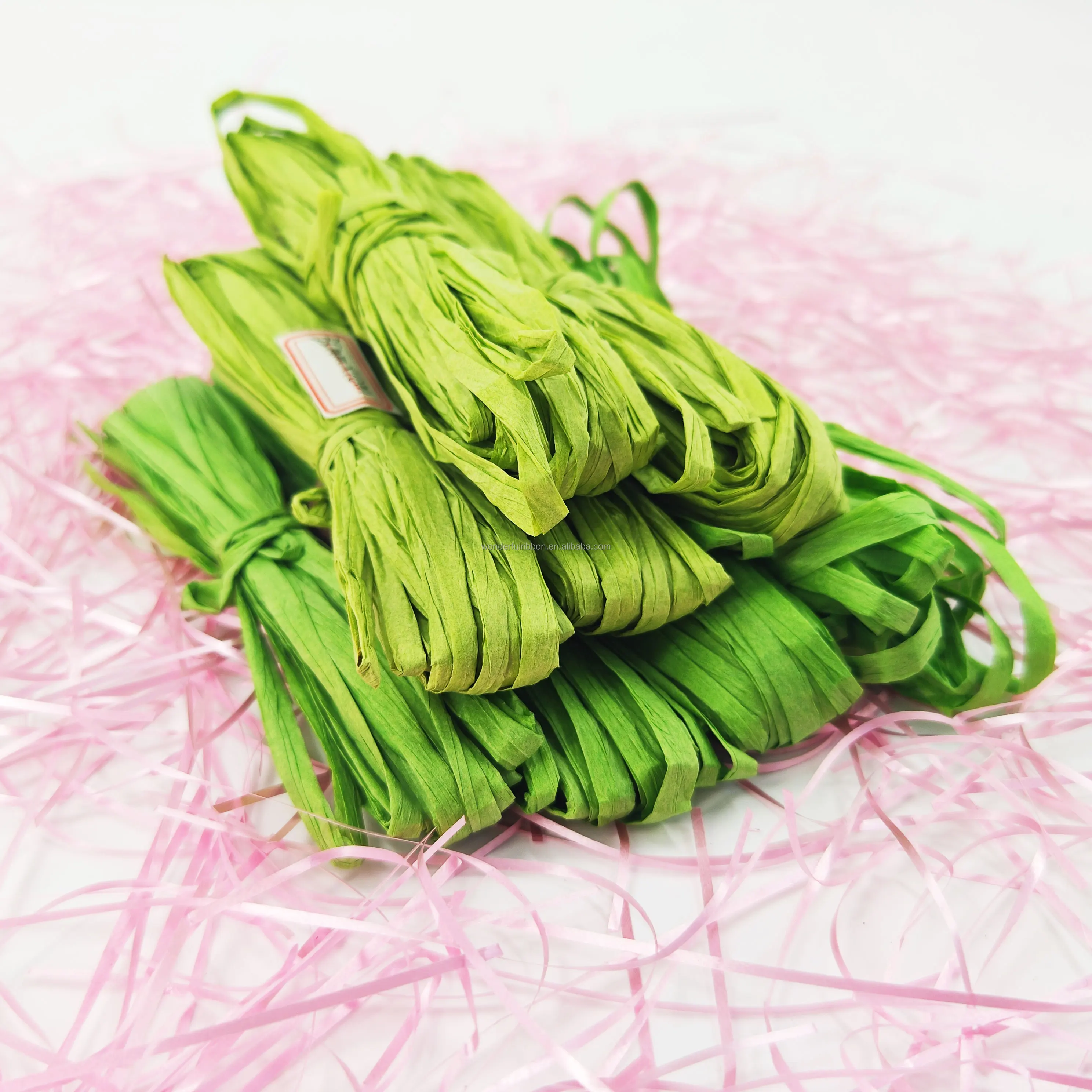 Wholesale DIY Handicraft Colored Twisted Striped Paper Raffia Twine Raffia Paper Ribbon Paper Twine Rope for Gift Ribbons