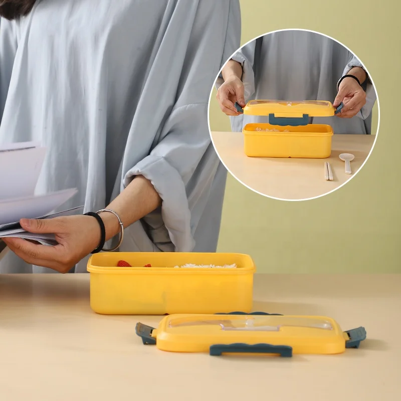 Wheat straw lunch box 1100ml Bento cutlery set Portable lunch & dinner sealed Fresh-keeping box Student insulated Fast food box